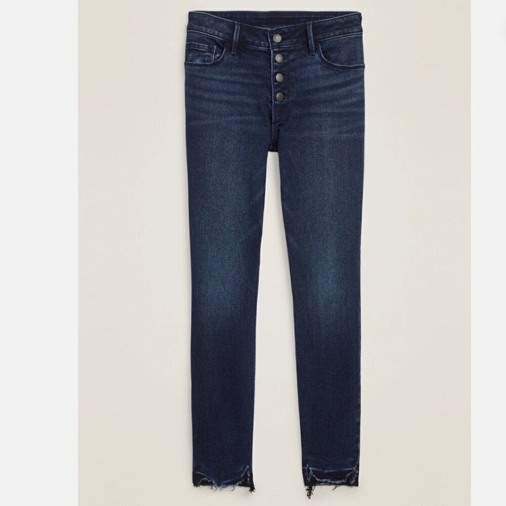 Old Navy Women's Size 8 Rockstar Super Skinny Jean Ankle Mid-Rise Dark Wash